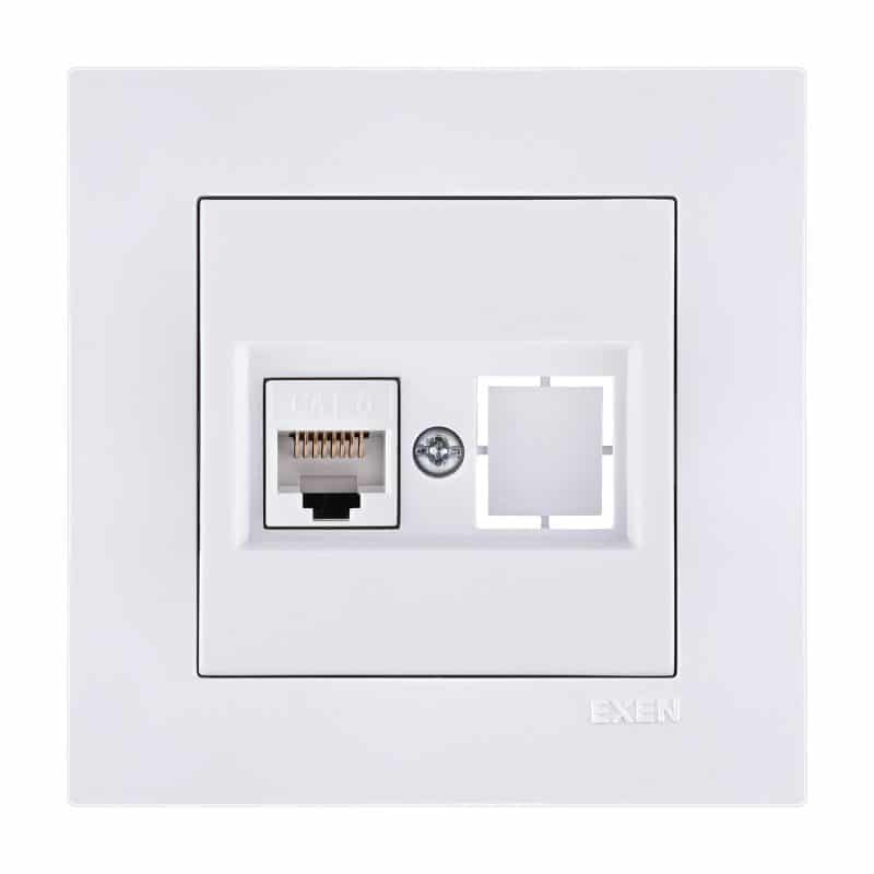 PRIKLJUČNICA RJ45 CAT6 BIJELA EXEN