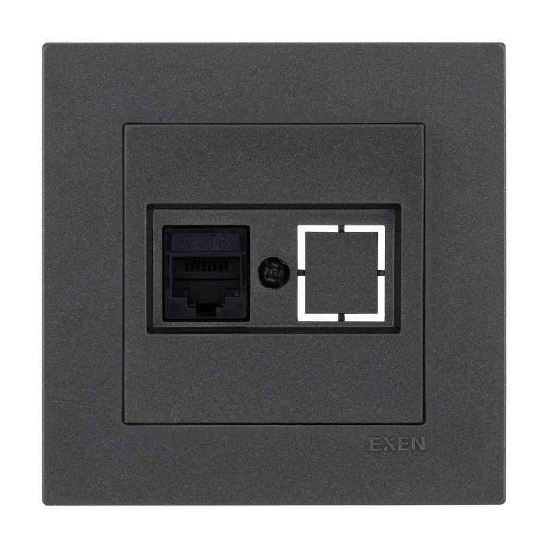 PRIKLJUČNICA RJ45 CAT6 ANTRACIT EXEN