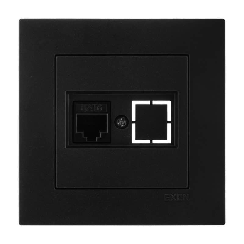 PRIKLJUČNICA RJ45 CAT6 METALIK CRNA EXEN