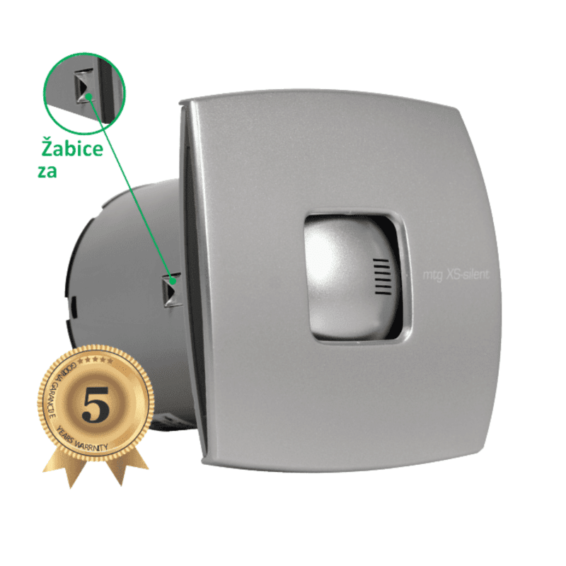 VENTILATOR FI100 SILVER S KLAPNOM+TIMER A100XS-T LITON